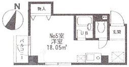 メナー百合丘 ワンルームの間取図画像