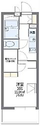 レオパレスアビタシオン 1Kの間取図画像
