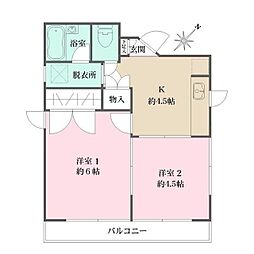 ベルハイム新百合ケ丘A 2Kの間取図画像