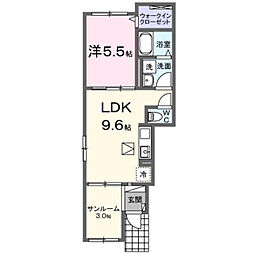ボヌール・アンジュ 1LDKの間取図画像