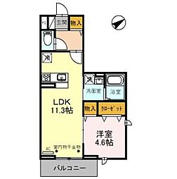 クレールK 1LDKの間取図画像