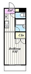 伊勢原コーポフロンティア 1Kの間取図画像