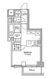 ザ・パークハビオ中野新橋 ワンルームの間取図画像