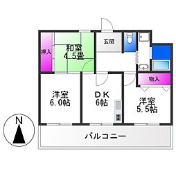 ファミールK 3DKの間取図画像