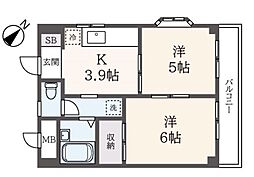 グリーンガーデン 2Kの間取図画像