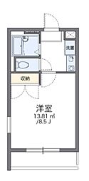レオパレス欅 1Kの間取図画像