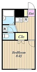 アムールTAO 1Kの間取図画像