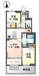 フルリール(fleurir) 2LDKの間取図画像