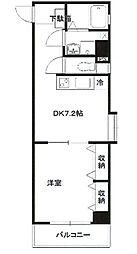 桜坂第2ハイツ 5階1DKの間取り