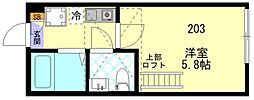 アパート 1Kの間取図画像