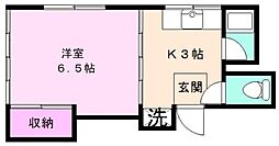 コーポ錦 2階1Kの間取り
