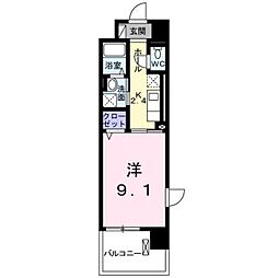 プラシード 1Kの間取図画像