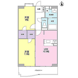 ガーデンコート浦和東 2LDKの間取図画像