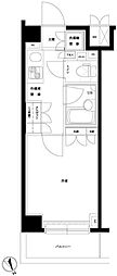 ルーブル目黒不動前 1Kの間取図画像