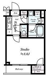 ガーラ・グランディ小竹向原 1Kの間取図画像