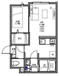 KEIAI RESIDENCE 淵野辺III 1LDKの間取図画像