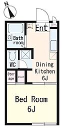 ルピナスC 1DKの間取図画像