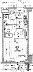 メインステージ三田アーバンスクエア 1Kの間取図画像