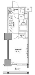 ザ・パークハビオ巣鴨 1Kの間取図画像