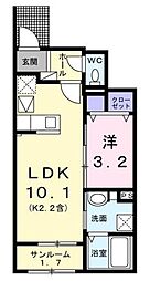 アルドーレ 1階1LDKの間取り