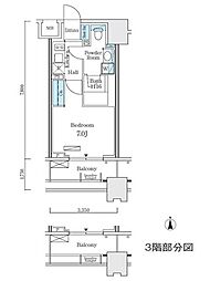 NL武蔵小杉レジデンス 1Kの間取図画像