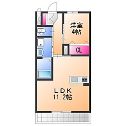 ヴィバーチェ 1LDKの間取図画像
