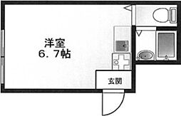 GlanzCube四谷三栄町 ワンルームの間取図画像