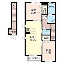 ヴィラ・シャルマン 00205 ｜ 群馬県安中市原市２丁目3-16（賃貸アパート2LDK・2階・58.96㎡） その2