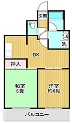 パークヒル西新井 2DKの間取図画像