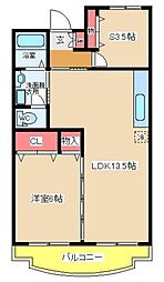 メゾン明星 1SLDKの間取図画像