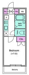 レジディア浦安 1Kの間取図画像