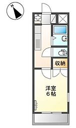 リヴィエール1 1Kの間取図画像