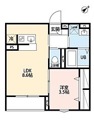 robot home 部IV 1LDKの間取図画像