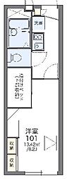 レオパレスアクア2 1Kの間取図画像