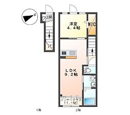 メゾンリュクス 1LDKの間取図画像