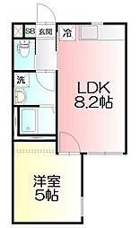 Blumare 1LDKの間取図画像