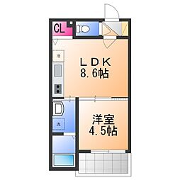 センショウトラストII 1LDKの間取図画像