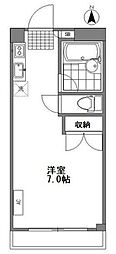 こーぽやじま ワンルームの間取図画像