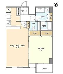 ナーベルお茶の水 11階1LDKの間取り