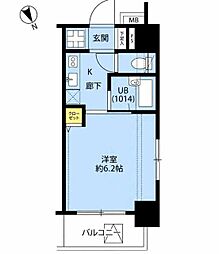 プレール目黒リバーサイド 1Kの間取図画像