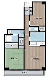 Daiichiゴールドパレス越谷 2LDKの間取図画像
