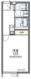 レオネクスト浜野駅前 1Kの間取図画像