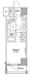 ザ・パークハビオ麻布十番 1Kの間取図画像