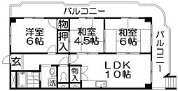 アメニティーコート 2LDKの間取図画像