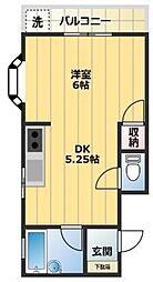 ロジュマンホリエ 1DKの間取図画像