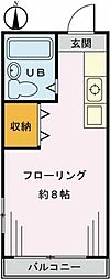 ラフォーレ・高井戸2 ワンルームの間取図画像