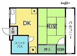 大貫ハイツ 1DKの間取図画像