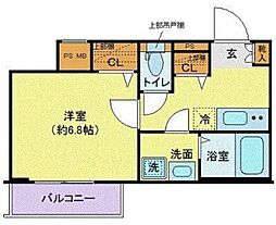 東急田園都市線 池尻大橋駅 徒歩10分の賃貸マンション 4階1Kの間取り