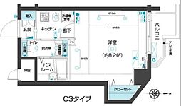 フェニックス武蔵関参番館 1Kの間取図画像