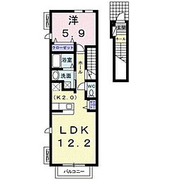 プリンセッサ 1LDKの間取図画像